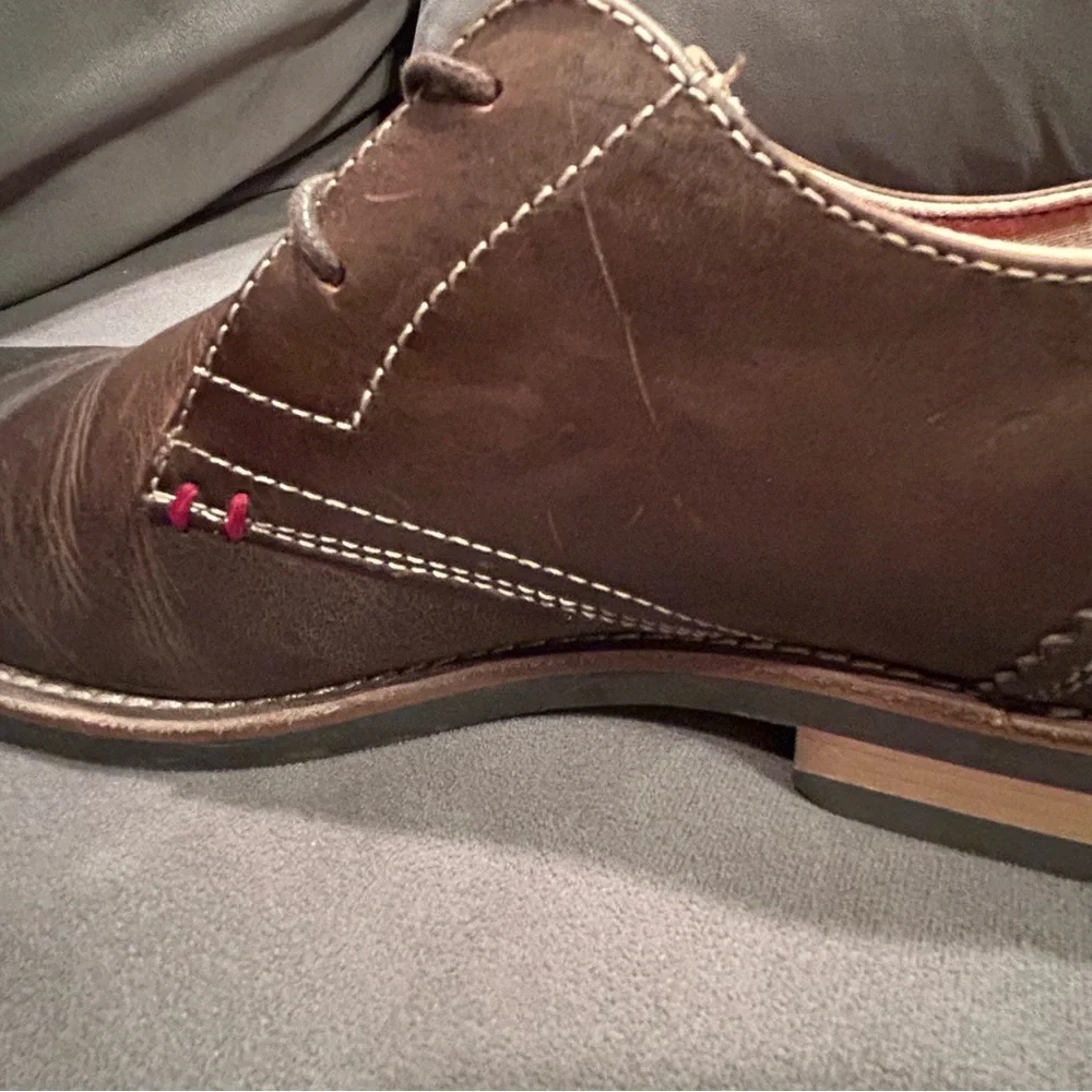 Original Penguin Mens Wade OP100197 Brown Leather Oxford Dress Shoes Size 9.5